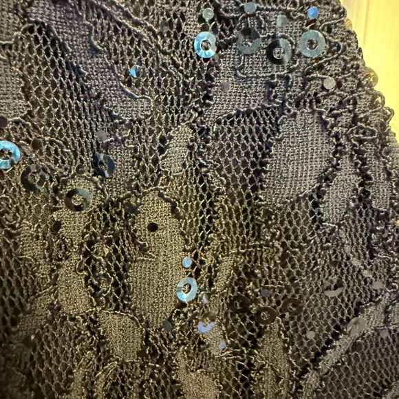 Ralph Lauren Midnight Blue Sequin and Lace Formal Gown-8 - Picture 7 of 9